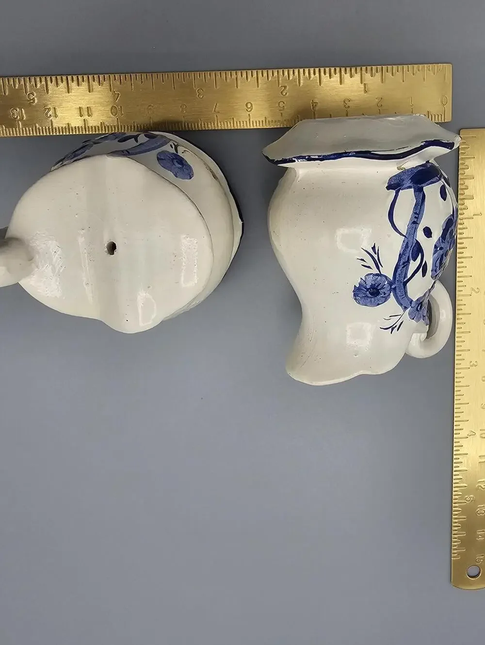 Vintage Blue and White Floral salt and pepper shakers Set of 2